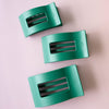 TELETIES - Fir Real Large Flat Rectangle Hair Clip in Green - Large - Image - 5