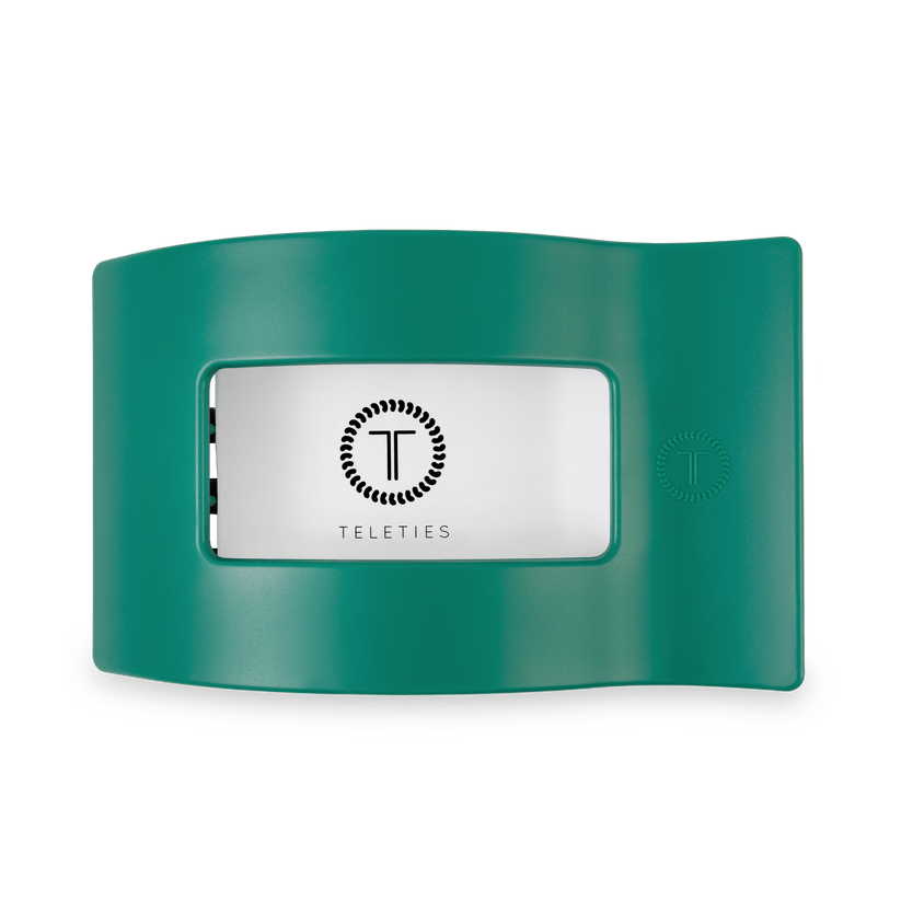 TELETIES - Fir Real Large Flat Rectangle Hair Clip in Green - Large - Image 2