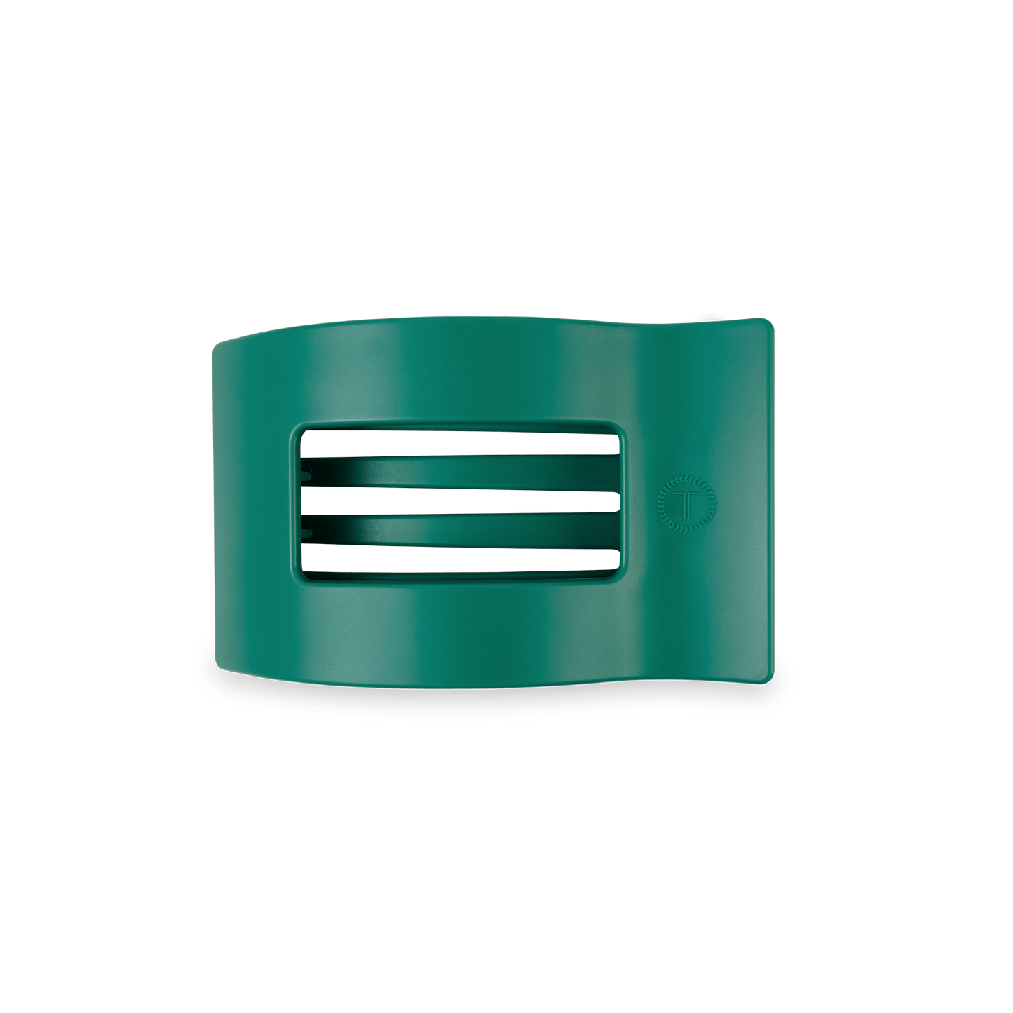 TELETIES - Fir Real Small  Flat Rectangle Hair Clip in Green - Small
