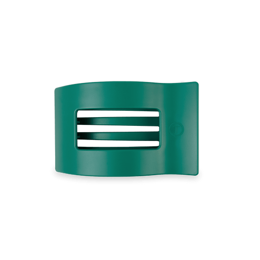 Fir Real Small  Flat Rectangle Hair Clip in Green - Small