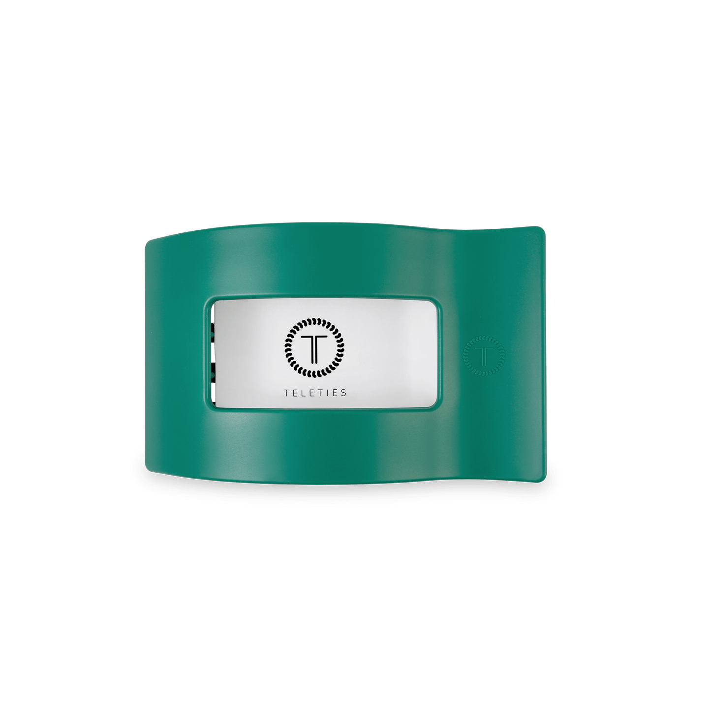 TELETIES - Fir Real Small  Flat Rectangle Hair Clip in Green - Small