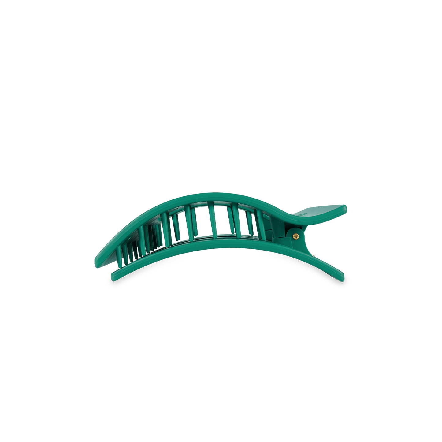 TELETIES - Fir Real Small  Flat Rectangle Hair Clip in Green - Small