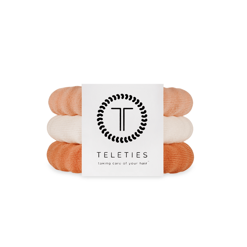 TELETIES - For the Love of Nudes Large Nylon Hair Ties in White Cream Tan - Large - Image 1