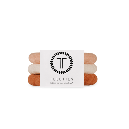 For the Love of Nudes Small Nylon Hair Ties in White Cream Tan - Small