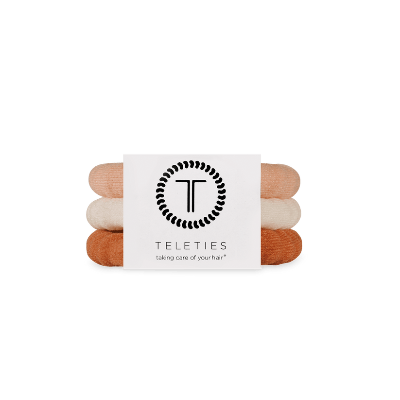 TELETIES - For the Love of Nudes Small Nylon Hair Ties in White Cream Tan - Small - Image 1
