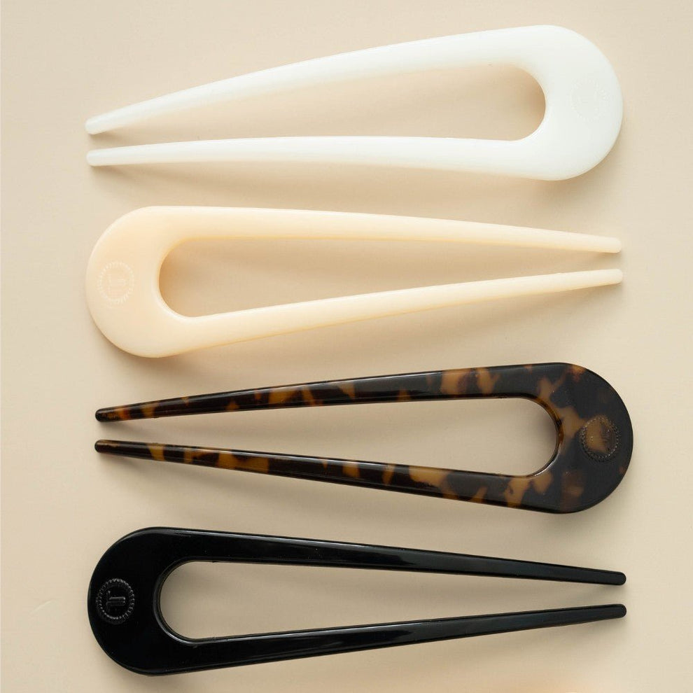 French Hair Pin Almond Beige - Hair Clips - TELETIES
