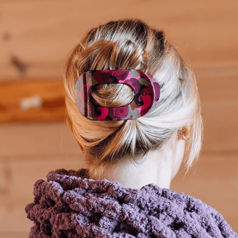 Garden Glam Large Flat Round Hair Clip