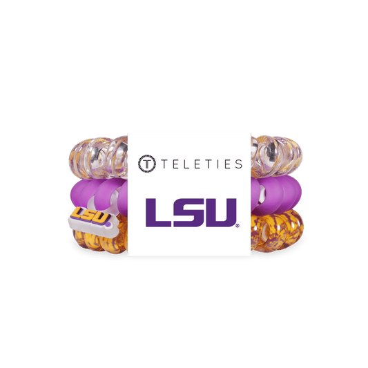 Geaux Tigers! Large Hair Ties in Purple Gold - Large