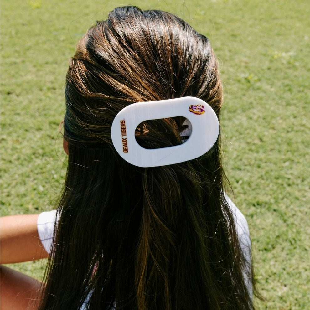 Geaux Tigers! Medium Flat Round Hair Clip - Hair Clips - TELETIES
