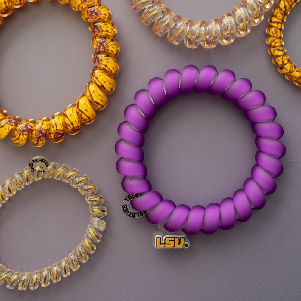 TELETIES - Geaux Tigers! Small Hair Ties in Puple Gold - Small