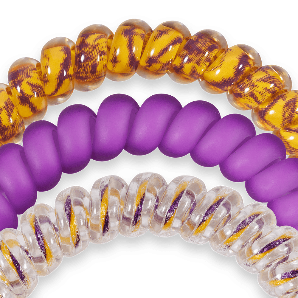 TELETIES - Geaux Tigers! Small Hair Ties in Puple Gold - Small