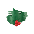 Glitter Holly Leaves Flat Hair Clip
                in Green - One Size
            
