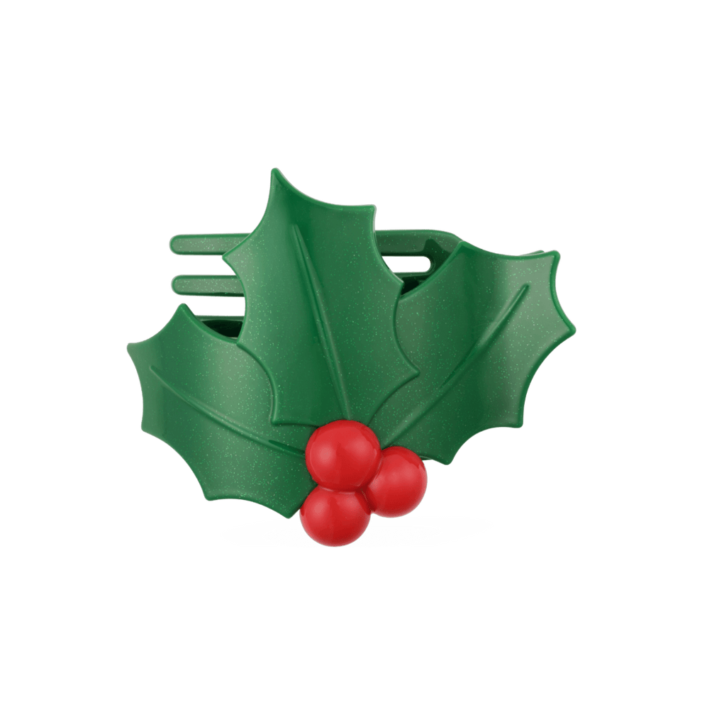 Glitter Holly Leaves Flat Hair Clip - Hair Clips - TELETIES
