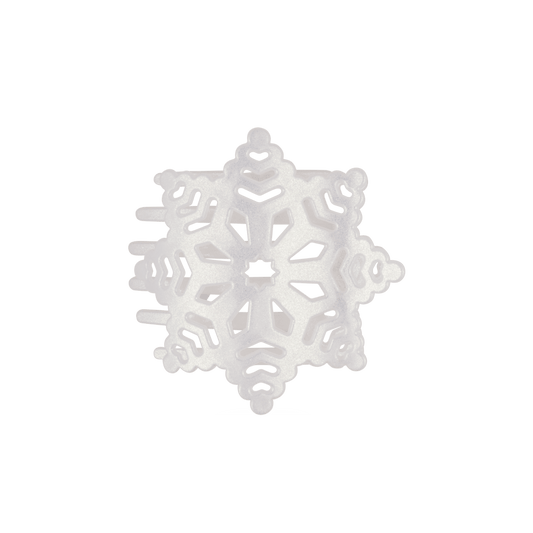 Glitter Snowflake Flat Hair Clip
                in Silver White - One Size
              