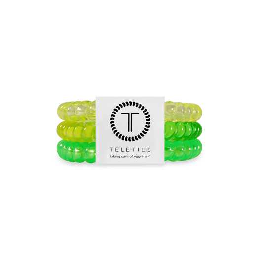 Glow For It Small Hair Ties in Green Yellow - Small