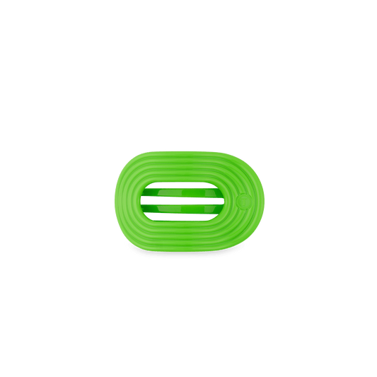 Glow For It Tiny Flat Round Hair Clip in Green Neon - Tiny
