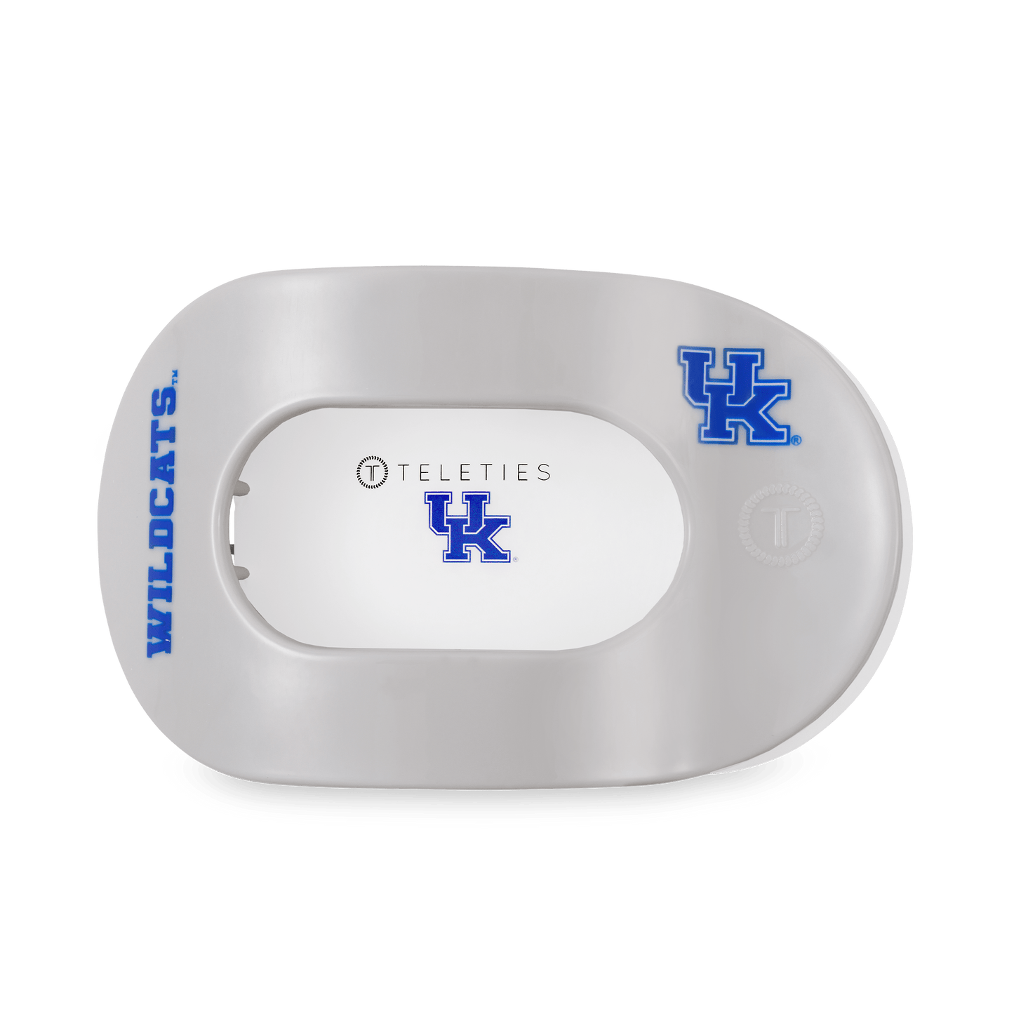 TELETIES - Go Big Blue! Large Flat Round Hair Clip in Gray Blue - Large