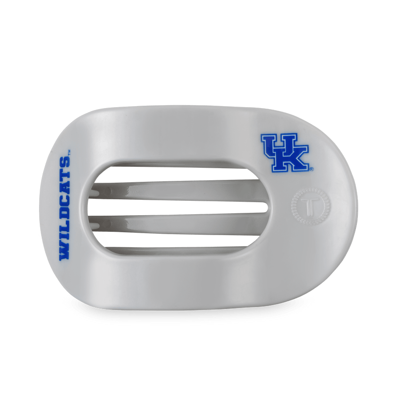 TELETIES - Go Big Blue! Large Flat Round Hair Clip in Gray Blue - Large - Image 1