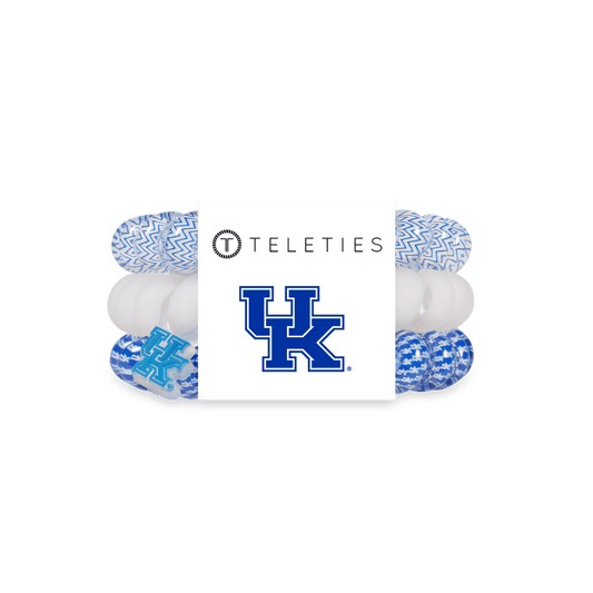 Go Big Blue! Large Hair Ties in White Blue - Large