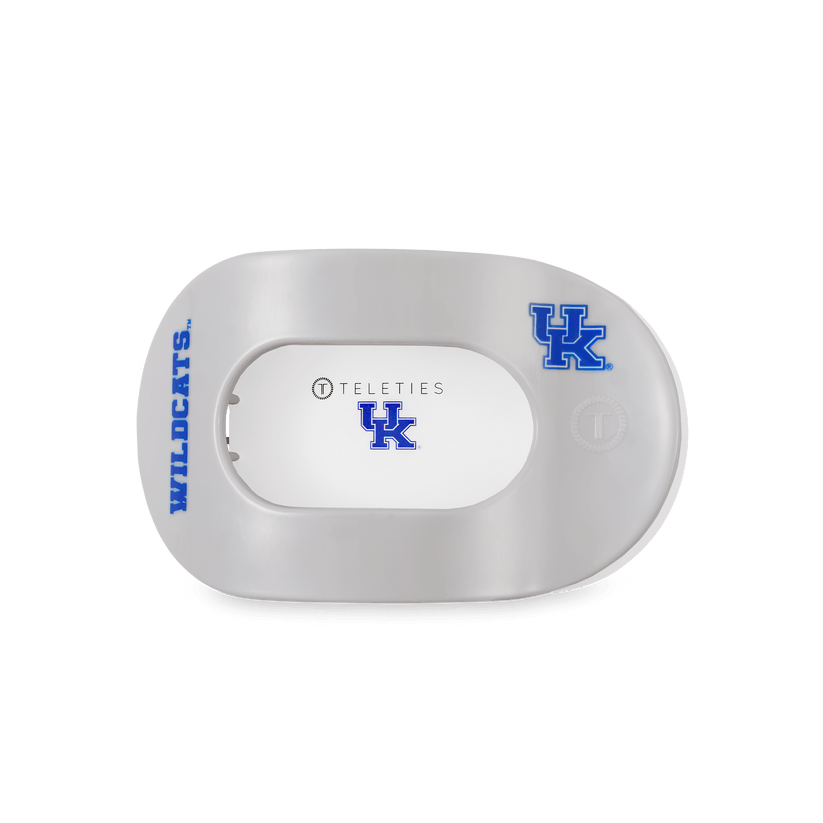 TELETIES - Go Big Blue! Medium Flat Round Hair Clip in Gray Blue - Medium - Image 2