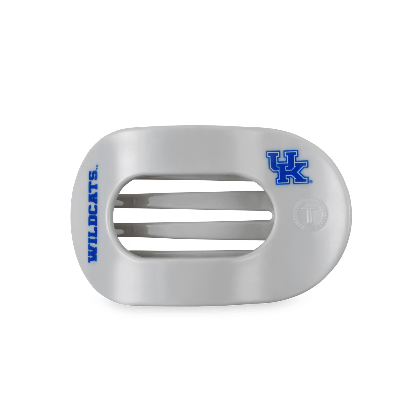 TELETIES - Go Big Blue! Medium Flat Round Hair Clip in Gray Blue - Medium