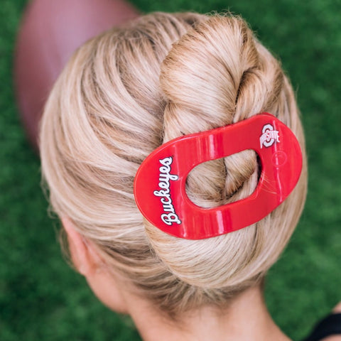 Go Bucks! Large Flat Round Hair Clip