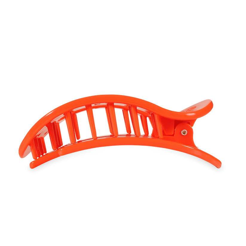 TELETIES - Go Canes! Large Flat Round Hair Clip in Orange Green - Large - Image 3