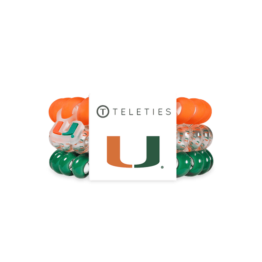 Go Canes! Large Hair Ties in Orange Green - Large