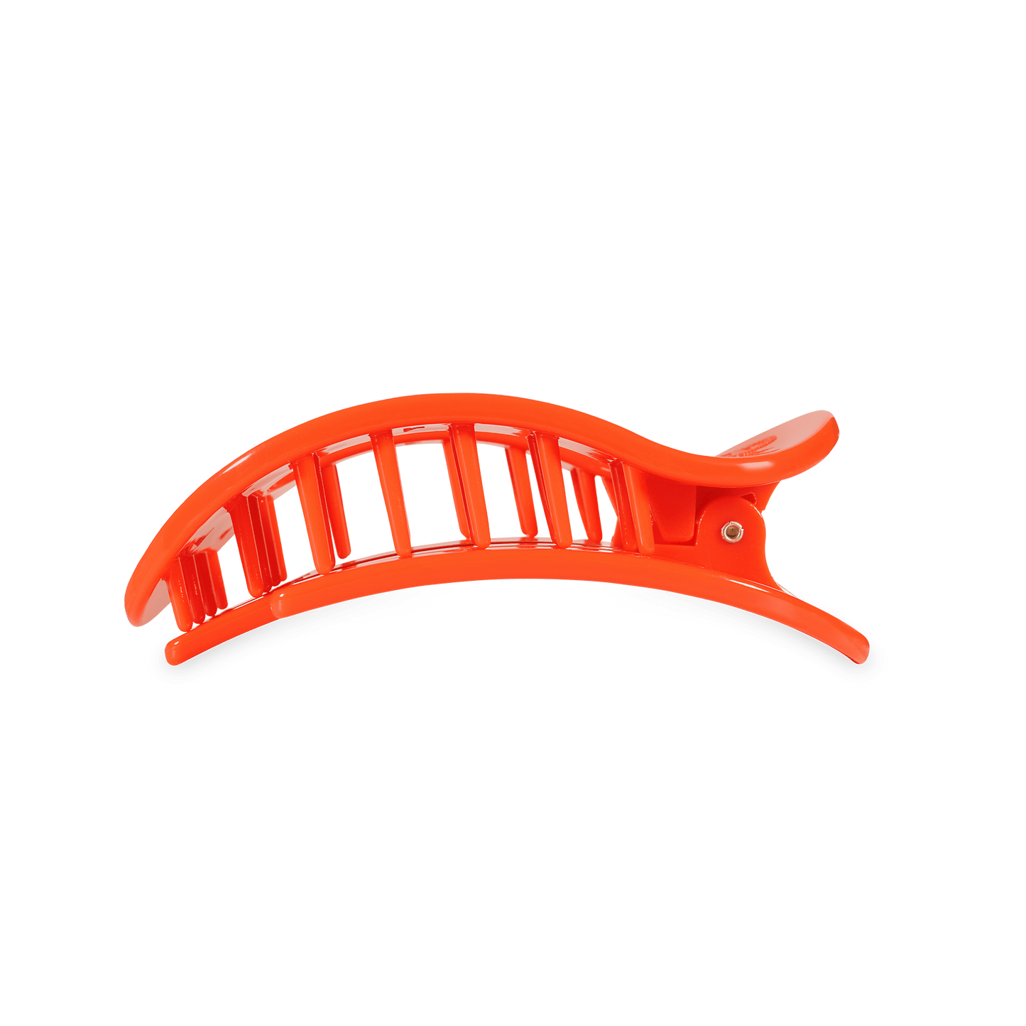 TELETIES - Go Canes! Medium Flat Round Hair Clip in Orange Green - Medium