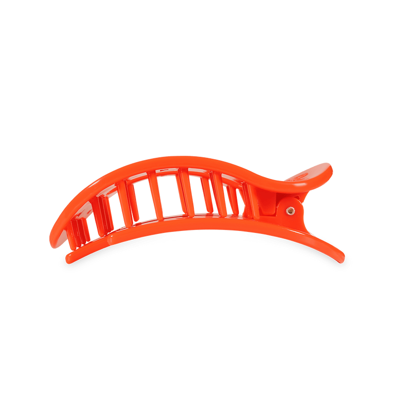 TELETIES - Go Canes! Medium Flat Round Hair Clip in Orange Green - Medium - Image 3