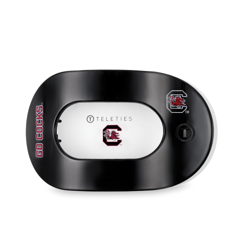 TELETIES - Go Cocks! Large Flat Round Hair Clip in Black Garnet Red - Large - Image 2