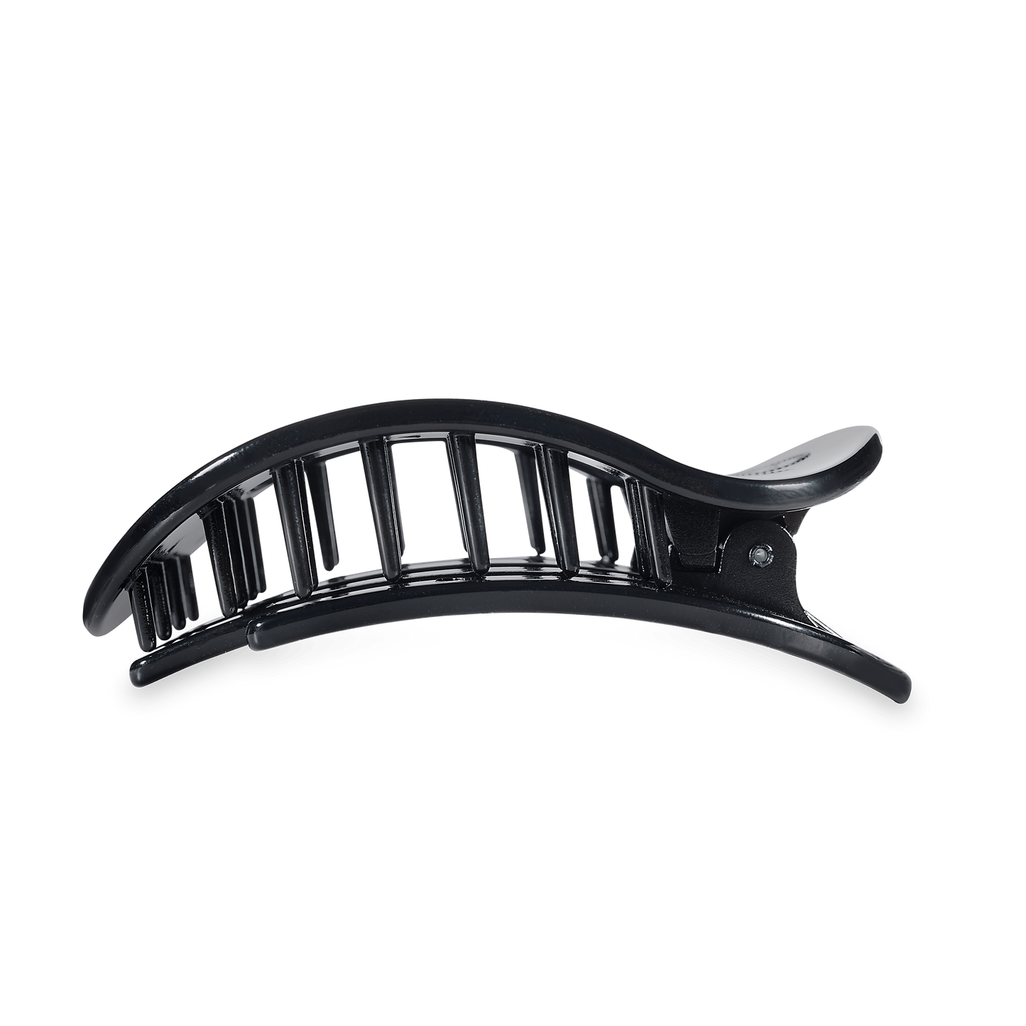 TELETIES - Go Cocks! Large Flat Round Hair Clip in Black Garnet Red - Large