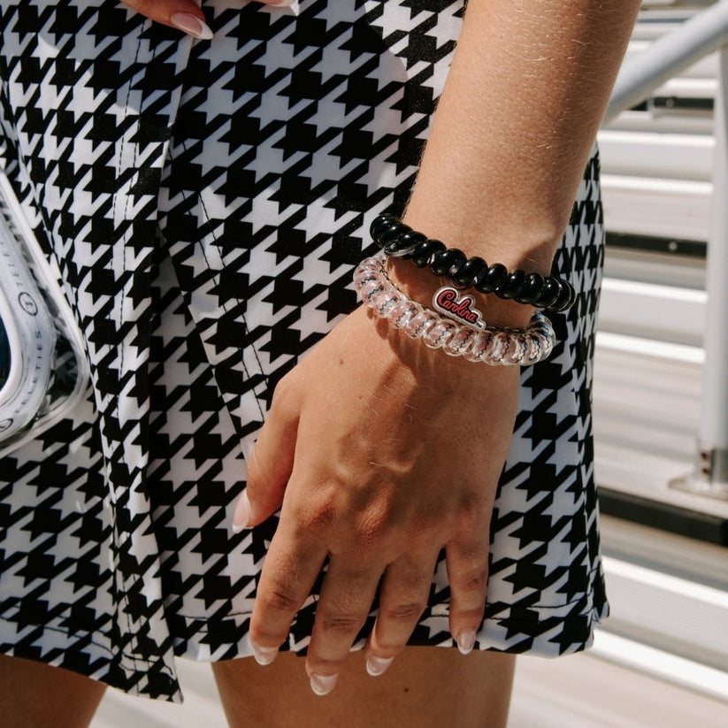 TELETIES - Go Cocks! Large Hair Ties in White Garnet Black Red - Large - Image 4