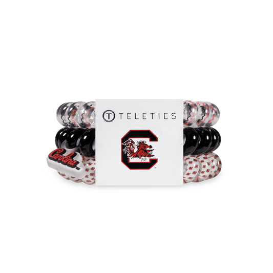 Go Cocks! Large Hair Ties in White Garnet Black Red - Large