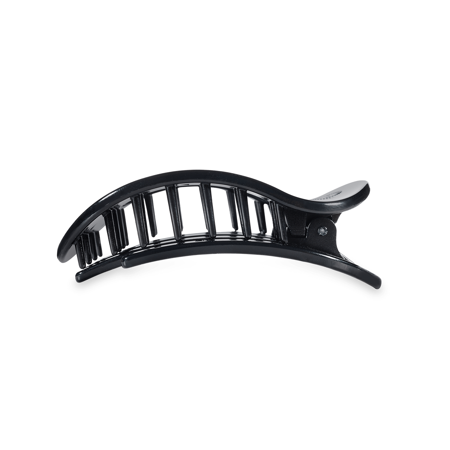 TELETIES - Go Cocks! Medium Flat Round Hair Clip in Garnet Black Red - Medium