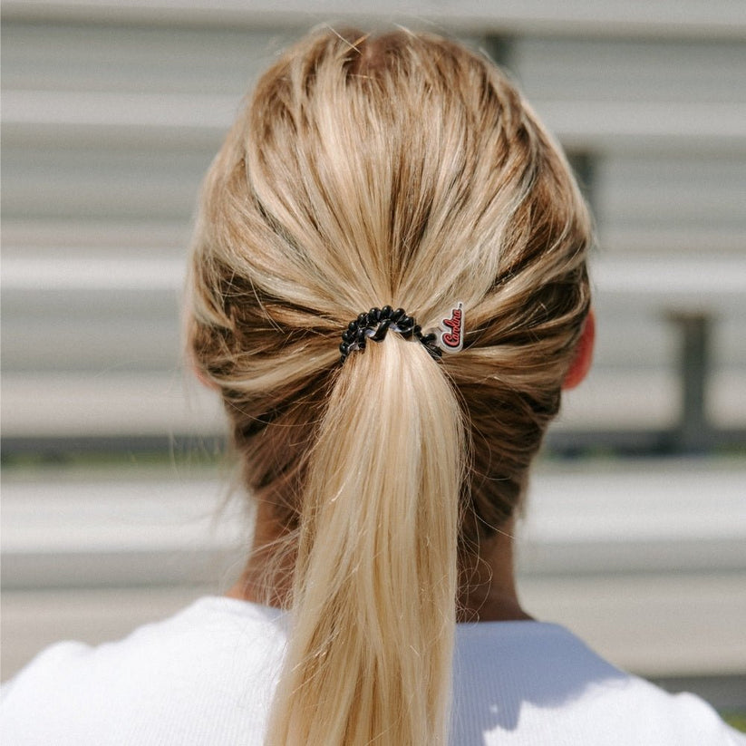 TELETIES - Go Cocks! Small Hair Ties in White Black Garnet Red - Small - Image 4