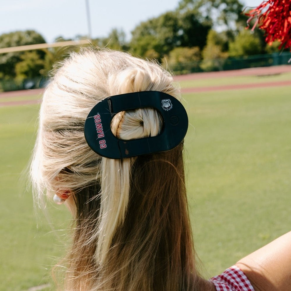 Go Dawgs! Large Flat Round Hair Clip - Hair Clips - TELETIES
