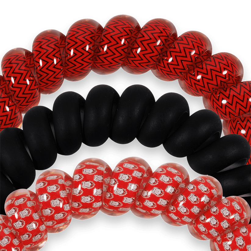 TELETIES - Go Dawgs! Large Hair Ties in Black Red - Large - Image 3