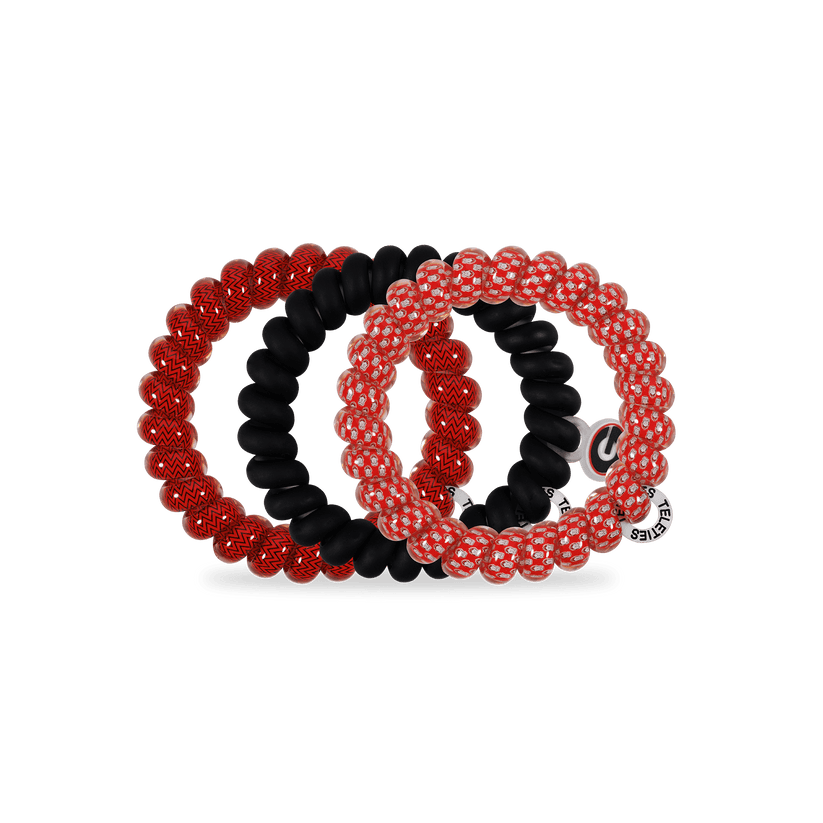TELETIES - Go Dawgs! Large Hair Ties in Black Red - Large - Image 2