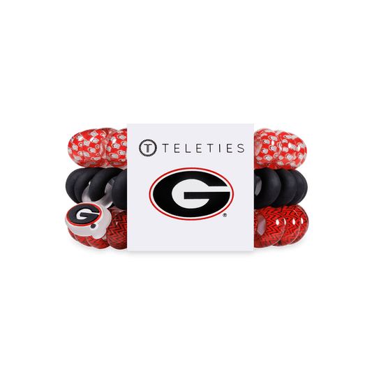 Go Dawgs! Large Hair Ties in Black Red - Large