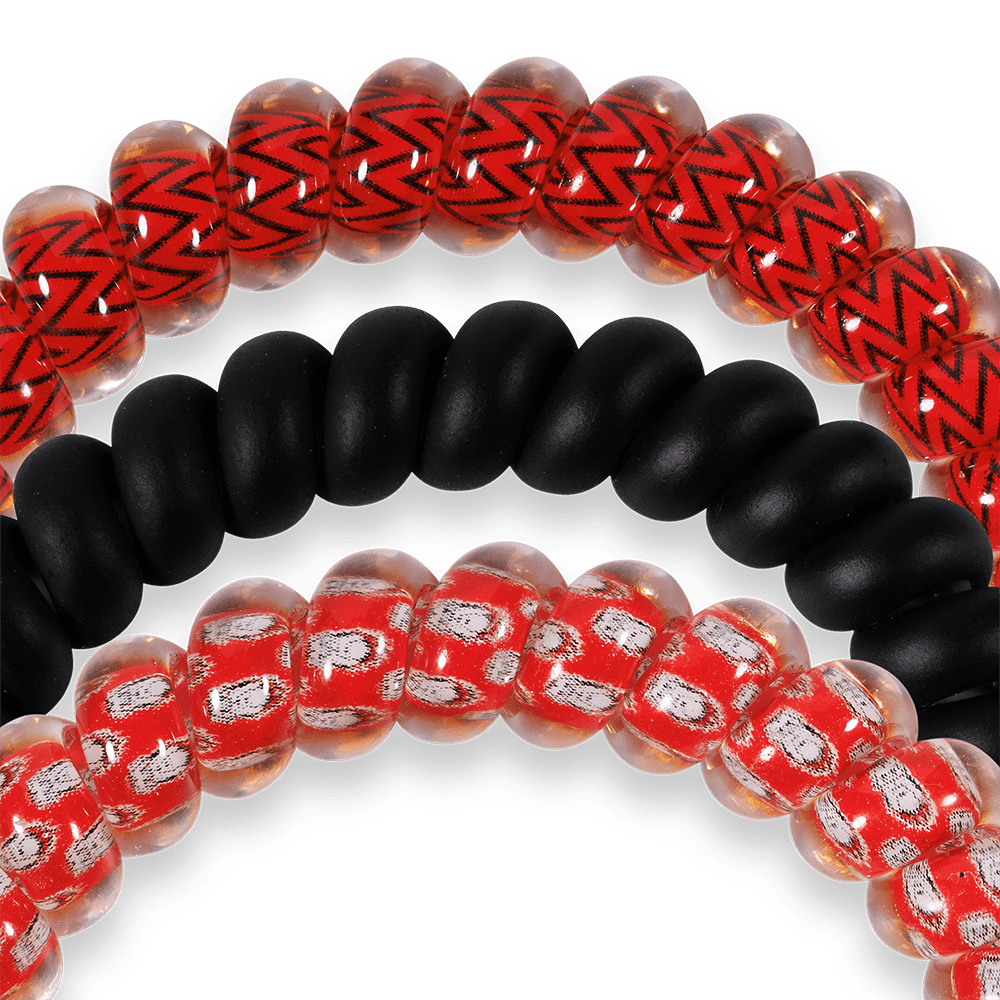 TELETIES - Go Dawgs! Small Hair Ties in Black Red - Small