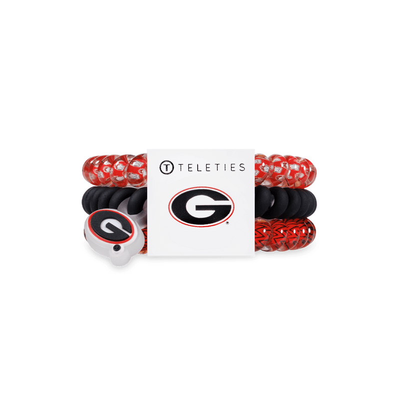 TELETIES - Go Dawgs! Small Hair Ties in Black Red - Small - Image 1