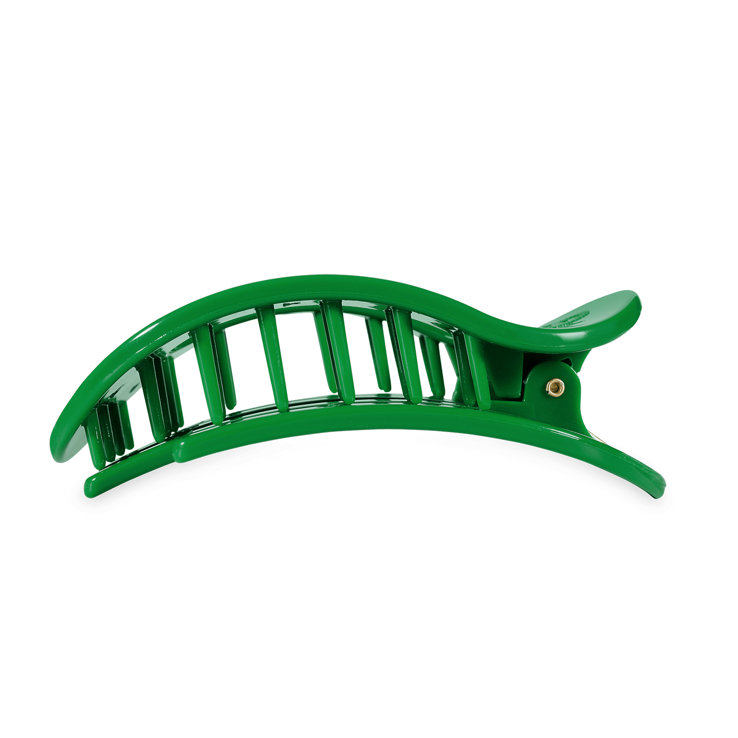 TELETIES - Go Ducks! Large Flat Round Hair Clip in Green Yellow - Large