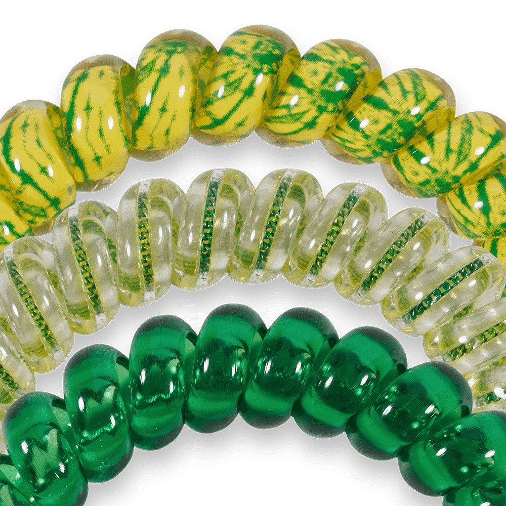 TELETIES - Go Ducks! Large Hair Ties in Green Yellow - Large