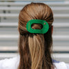 TELETIES - Go Ducks! Medium Flat Round Hair Clip in Green Yellow - Medium - Image - 4