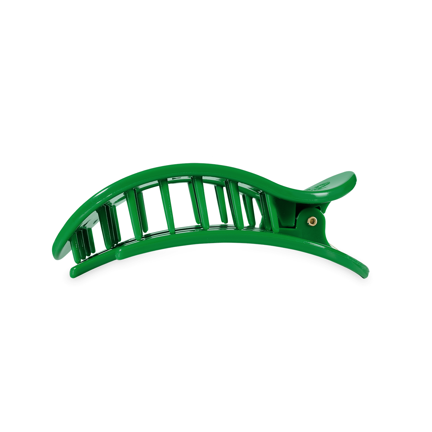 TELETIES - Go Ducks! Medium Flat Round Hair Clip in Green Yellow - Medium