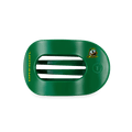 Go Ducks! Medium Flat Round Hair Clip in Green Yellow - Medium