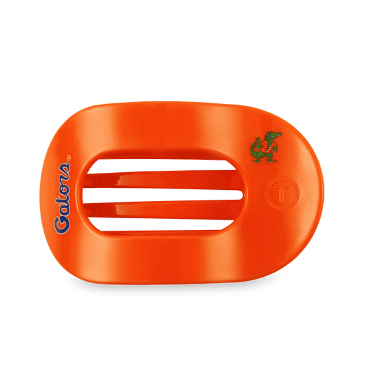 Go Gators! Large Flat Round Hair Clip in Orange Blue - Large
