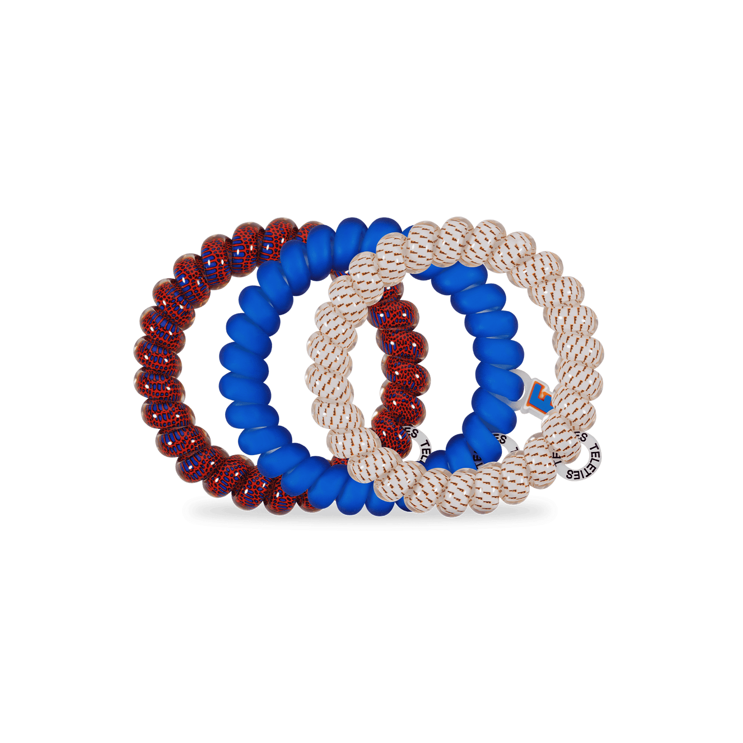TELETIES - Go Gators! Large Hair Ties in Orange White Blue - Large