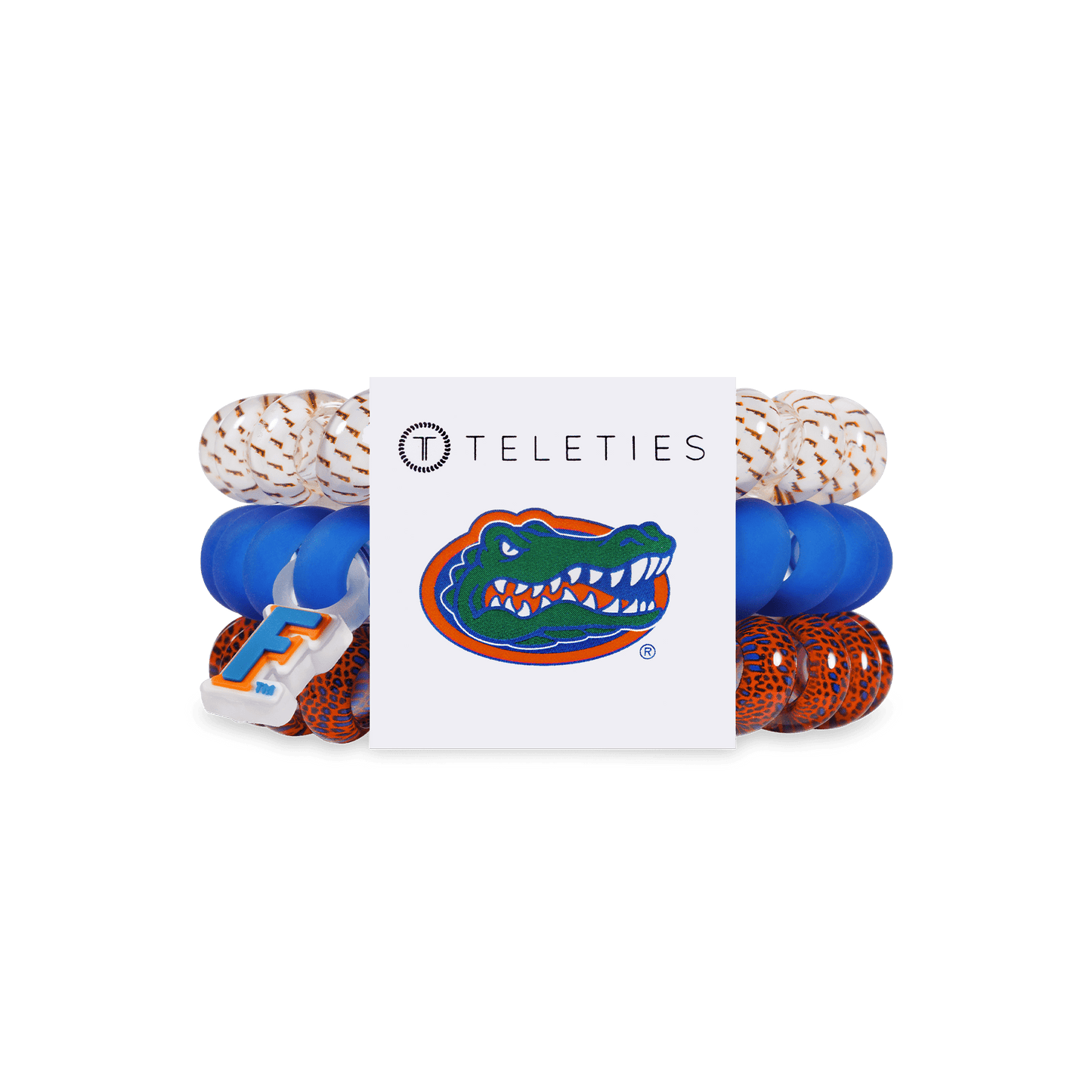 TELETIES - Go Gators! Large Hair Ties in Orange White Blue - Large